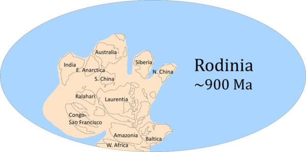  Родинија, континентот стар 1,1 милијарда години