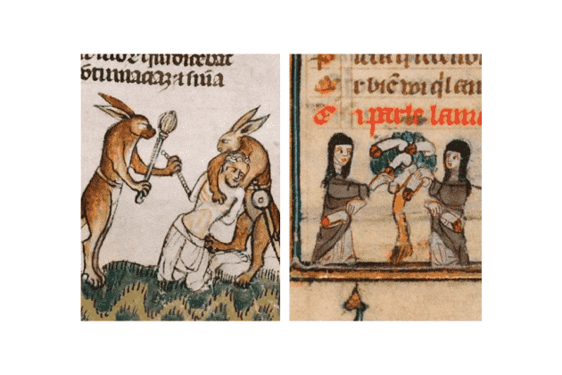  El motivo de los conejos asesinos en las obras de la Edad Media